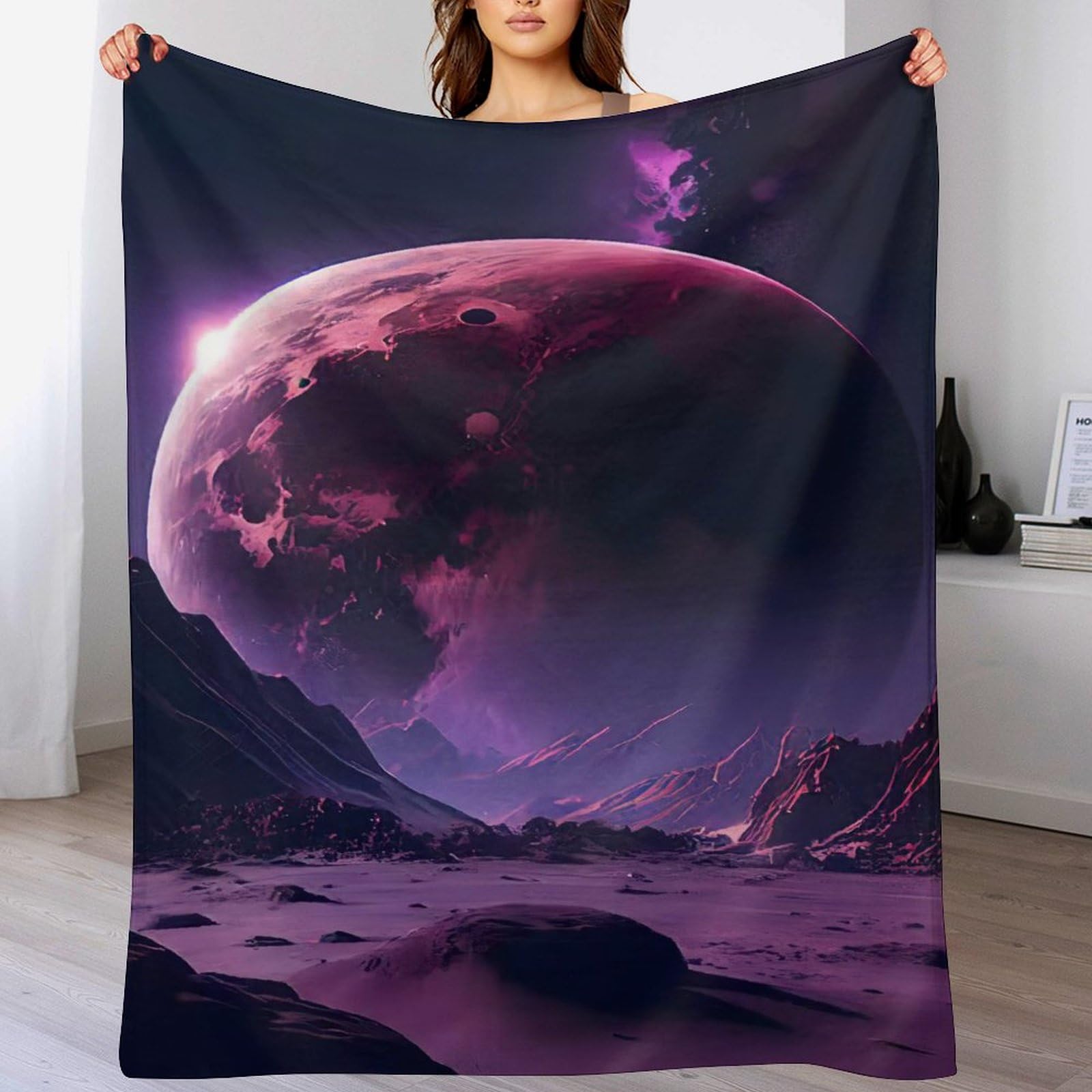 Manta de forro polar Planet Sternry Sky de 150 x 200 cm para sofá y salón