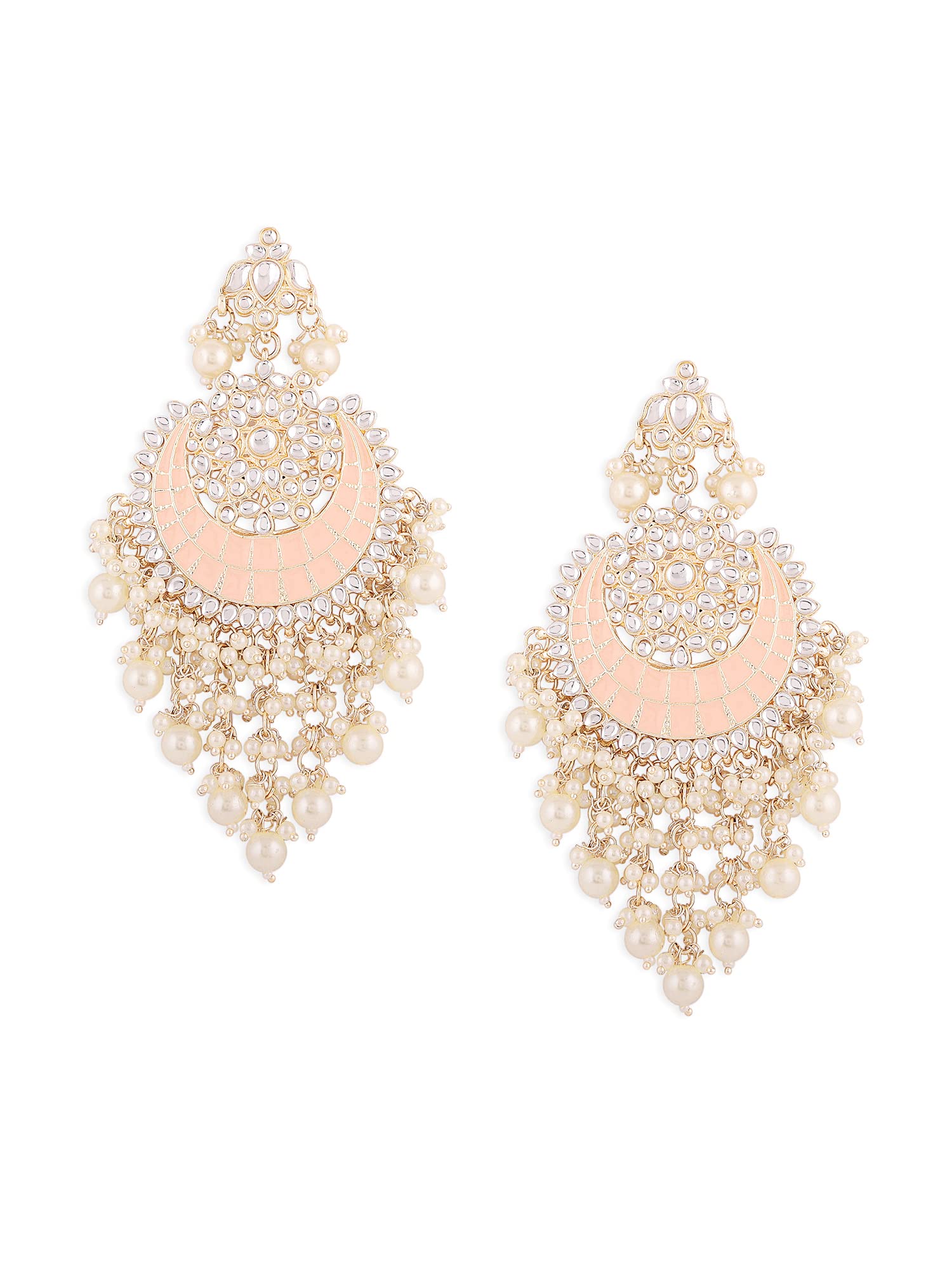Zaveri Pearls Meenakari Crescent Kundan Cluster Pearls Dangle Earring For Women-ZPFK14624 (B0BCG6GVSM) Amazon Price History, Amazon Price Tracker