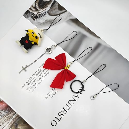 Miniatura 2 de BlingKingdom 100 piezas de correa de anillo dividido para teléfono celular, correa de anillo desmontable para teléfono, cordones de bricolaje