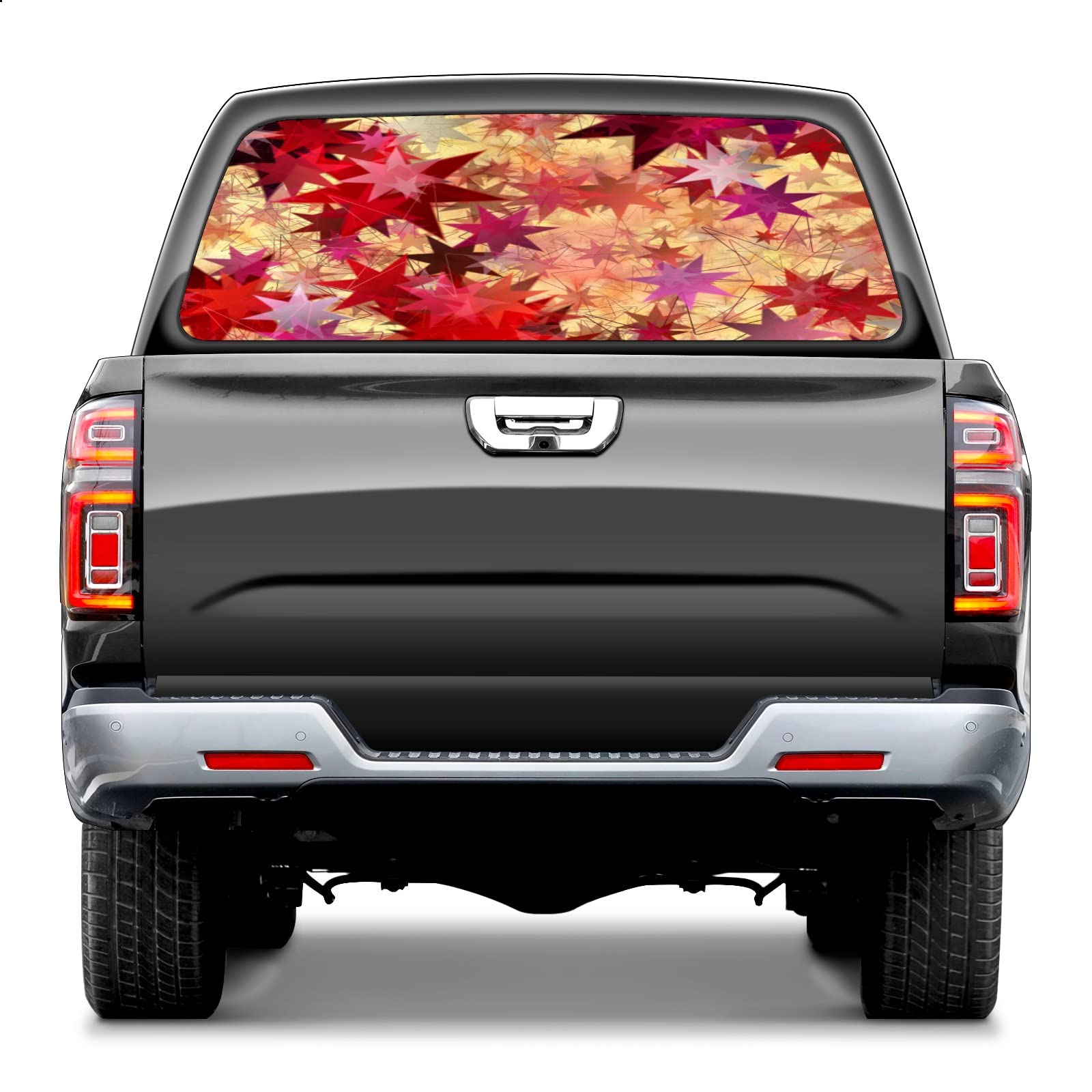 For SUV camion van voiture personnaliser camion fenêtre arrière autocollant, camion fenêtre arrière décalcomanie enveloppe noël étoile avent camionnettes arrière fenêtre autocollant graphique décor vi
