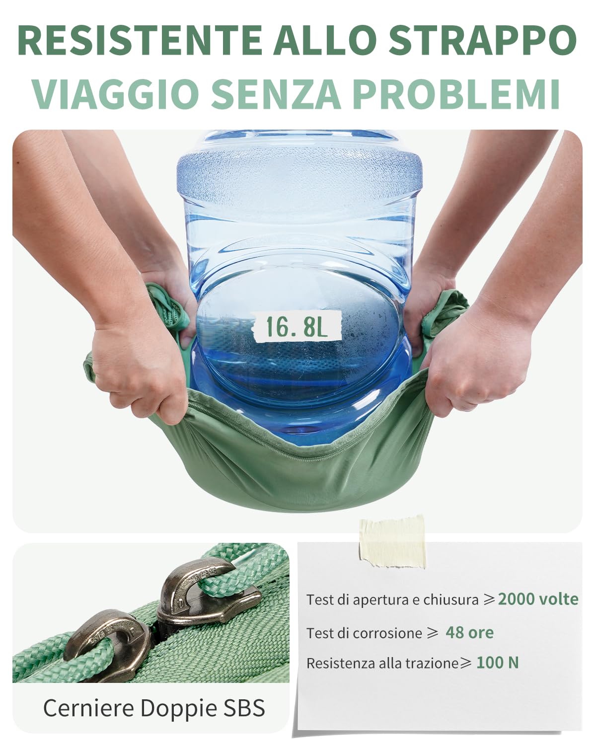 ECOHUB 6 Pezzi Organizer Valigia, Packing Cubes Salvaspazio con Tasca per Etichetta, Tessuto Ripstop Organizer Valigie, Viaggio Accessori Utili (Verde)