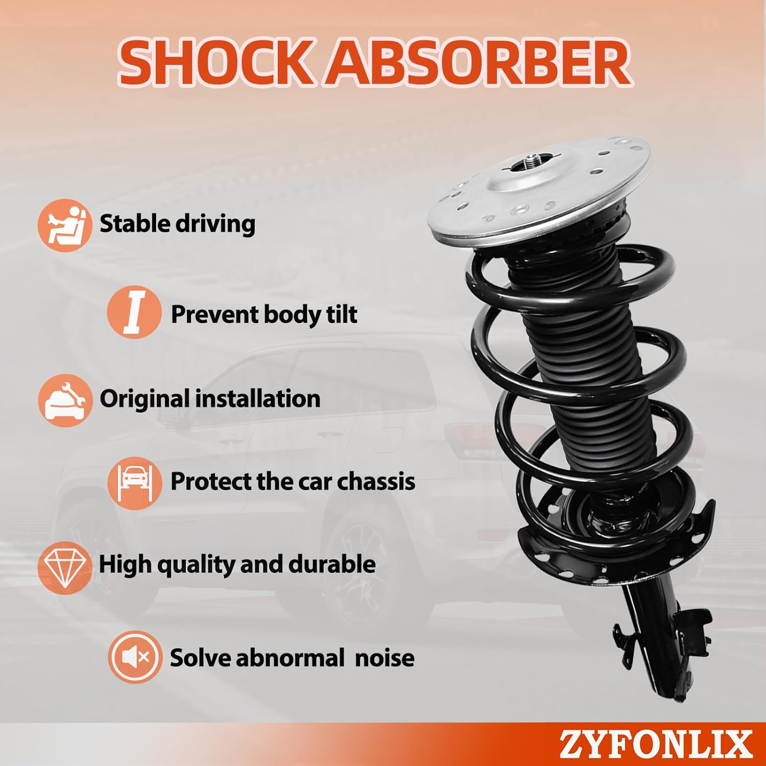 Front Right Shock Strut Assembly Compatible with 2012-2019 Range Rover Evoque with Magnetic Damping Shock Absorber OEM Replace# LR079422, LR024444, LR051483