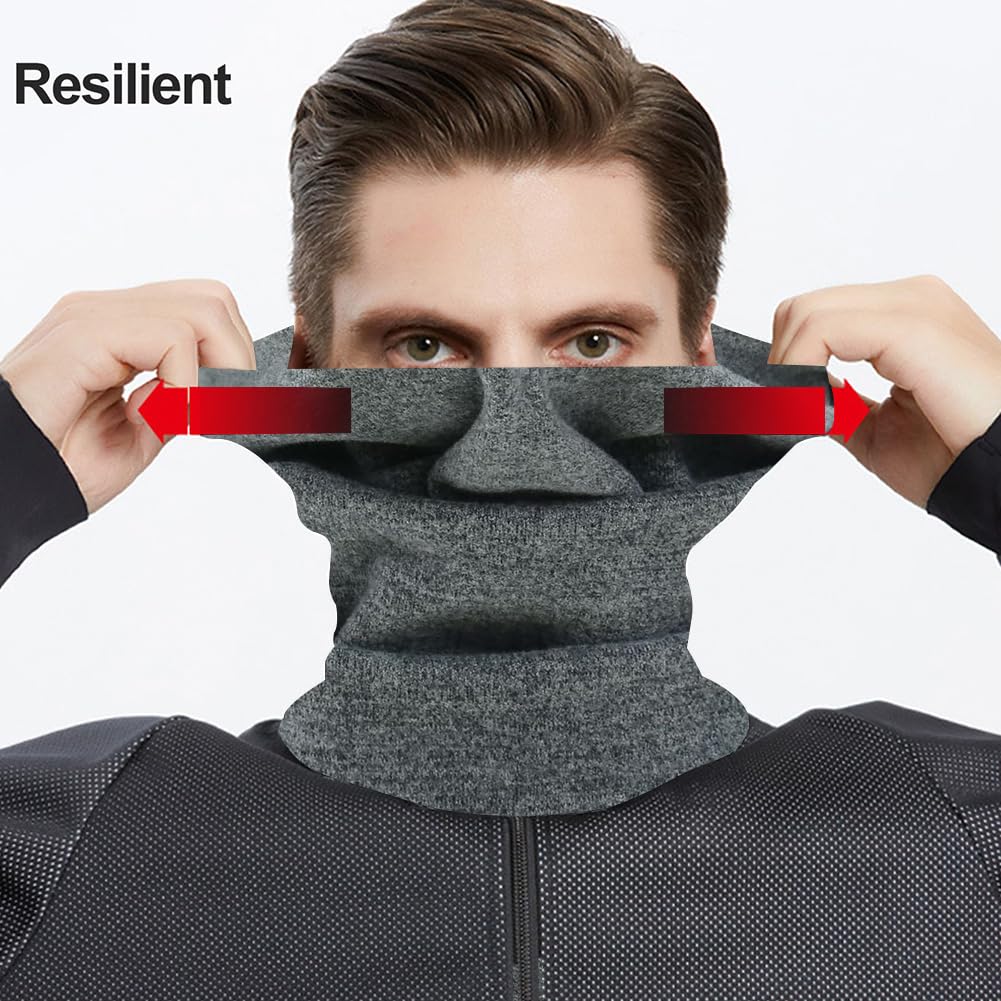 Braga Cuello para Hombre Mujer,Multifunción Bufand Bandana,Elasticidad Multifunción Bufanda,Gris Oscuro Multifuncional Braga Cuello Moto Calentador de Cuello Mascarilla para Adultos Moto/Esquí/Deporte