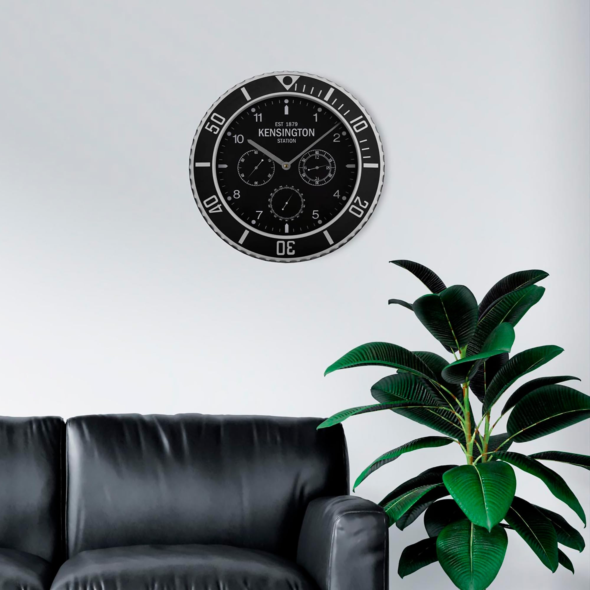 TIENDA EURASIA – Reloj de Pared Moderno Redondo 40 cm | Silencioso | Reloj Analógico | Material: Metal | Funciona con Baterías | Ideal para la Cocina o el Salón