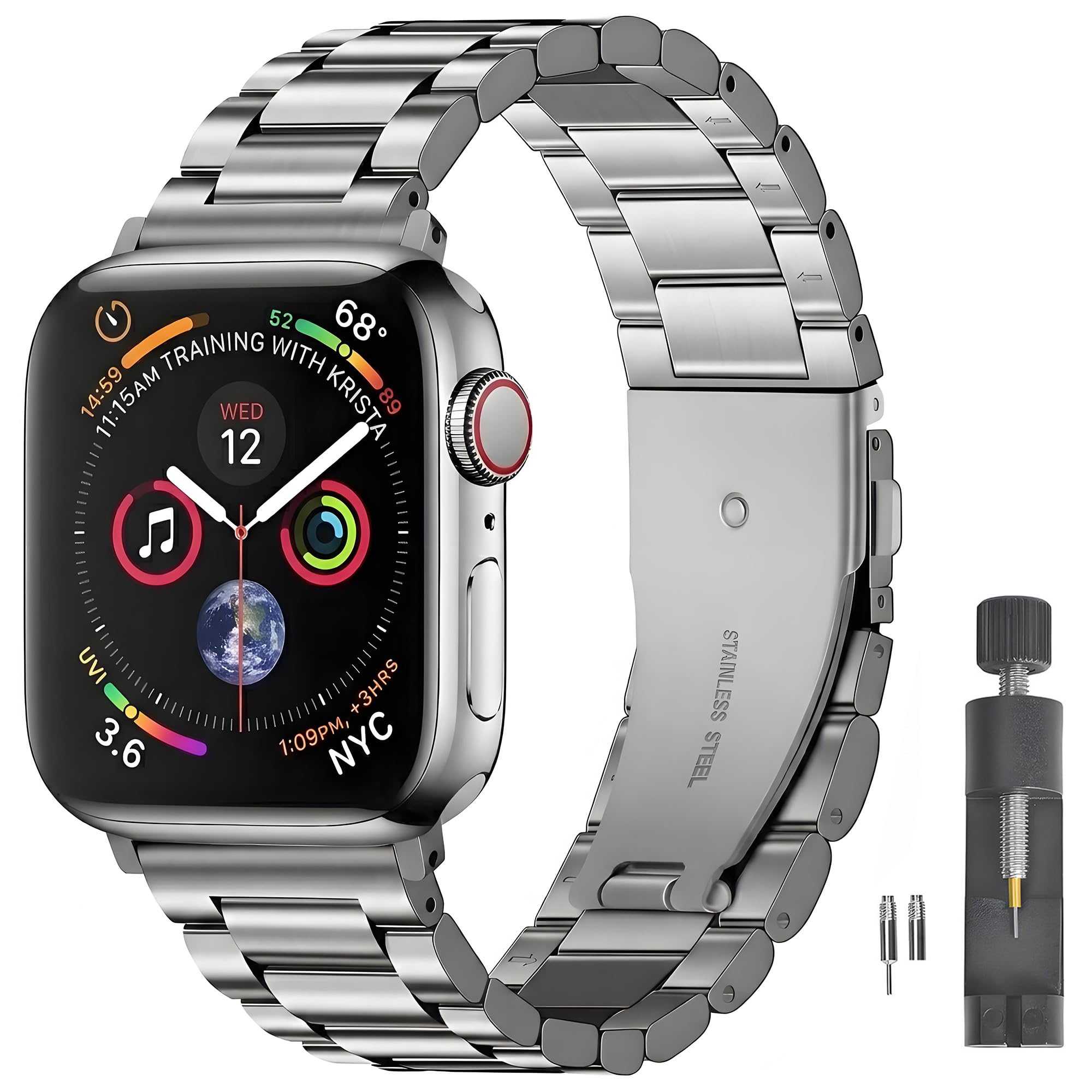 Stainless Steel Band for Apple Watch Ultra 4-1 Series 12-1 SE
