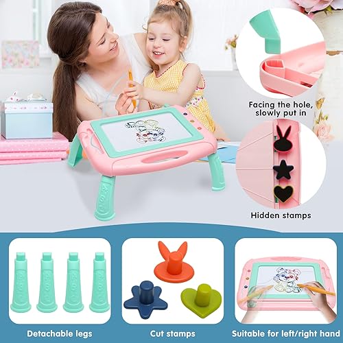 Miniatura 6 de Juguetes para niñas de 1 a 2 años, tablero de dibujo magnético para niñas y niños, tablero de garabatos borrable, juguetes para niños, regalos