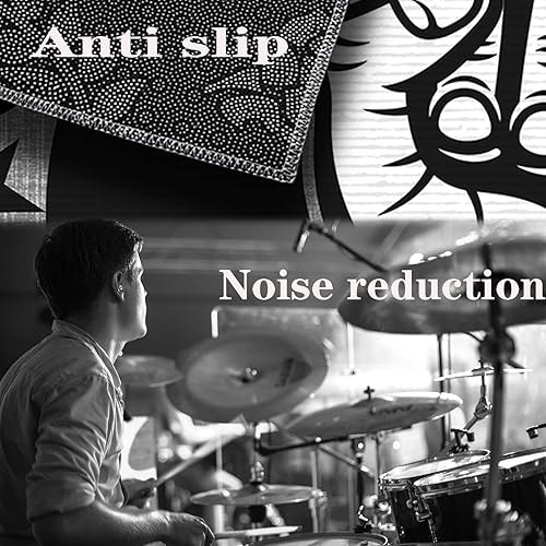 Miniatura 5 de PRIHALF Alfombra de batería, alfombra para dormitorio, sala de estar, almohadillas insonorizadas, accesorios de batería para juego de batería,