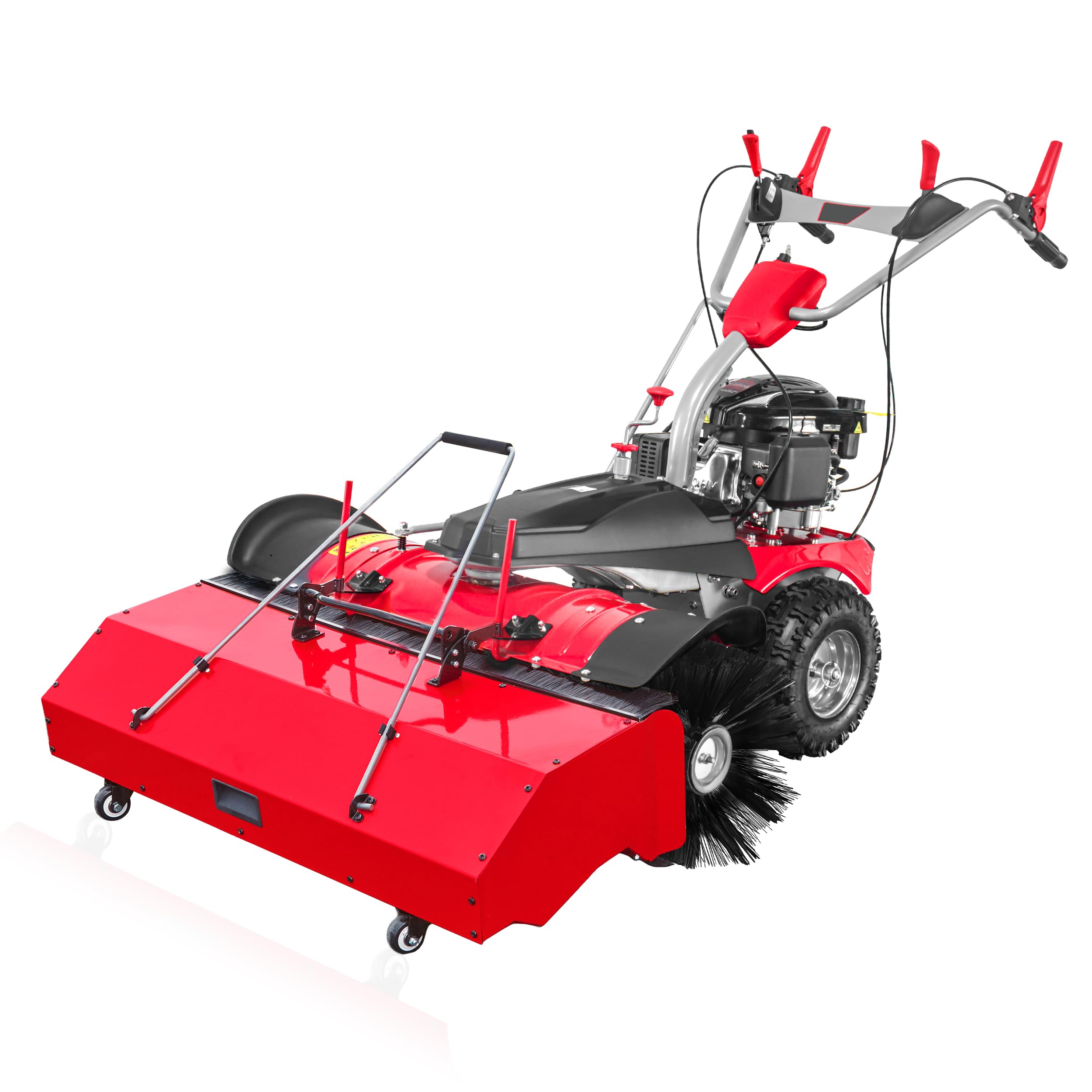 Modell 2026 - PowerPac Typ MK100 - Kehrmaschine Motorbesen Schneeschieber ELEKTROSTART 6,5PS inkl. Schneeketten