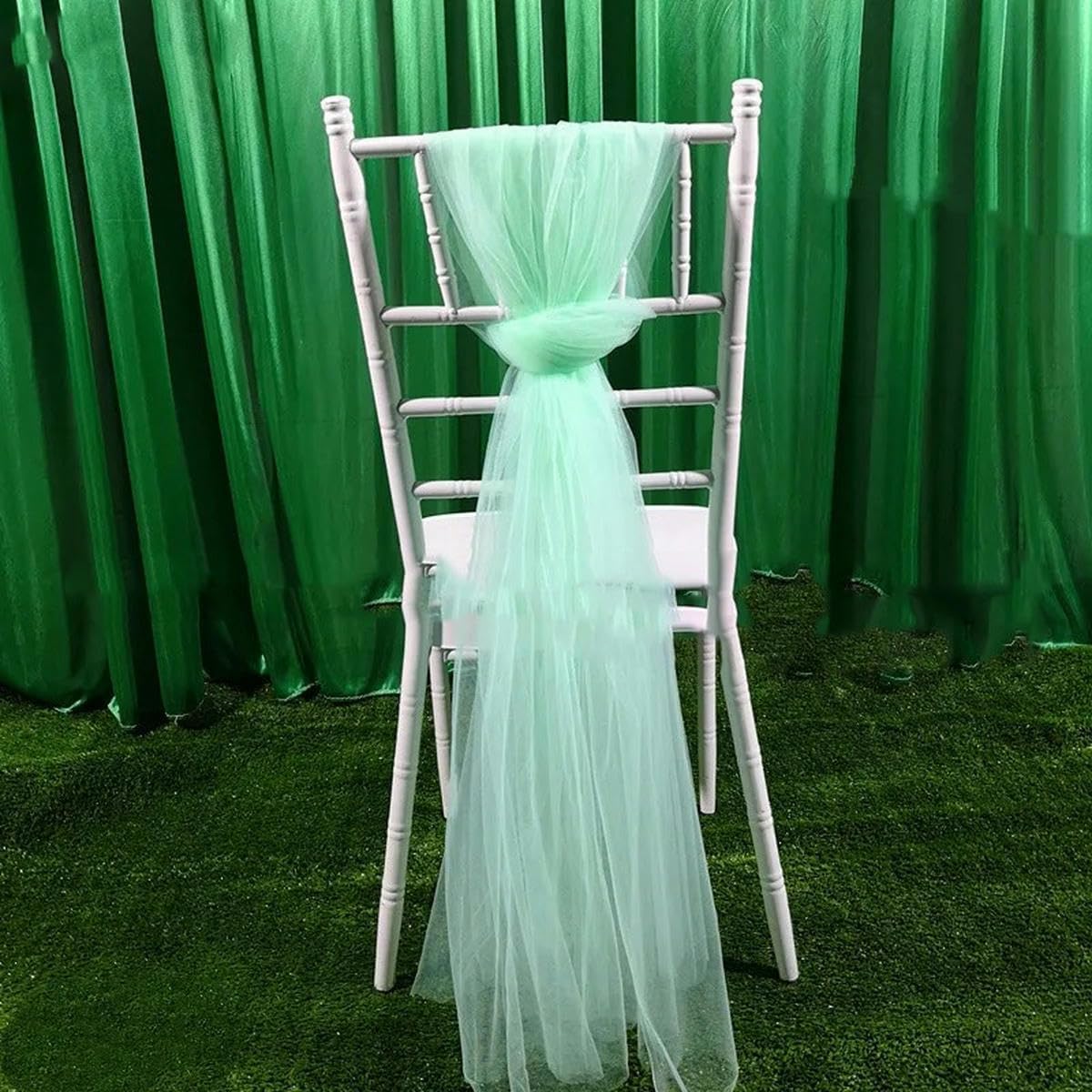 1.5x2m Organza Chair Sash Tie Bow for Banquet Event Party Out Door Decoration-Purple (Lilac One Size)