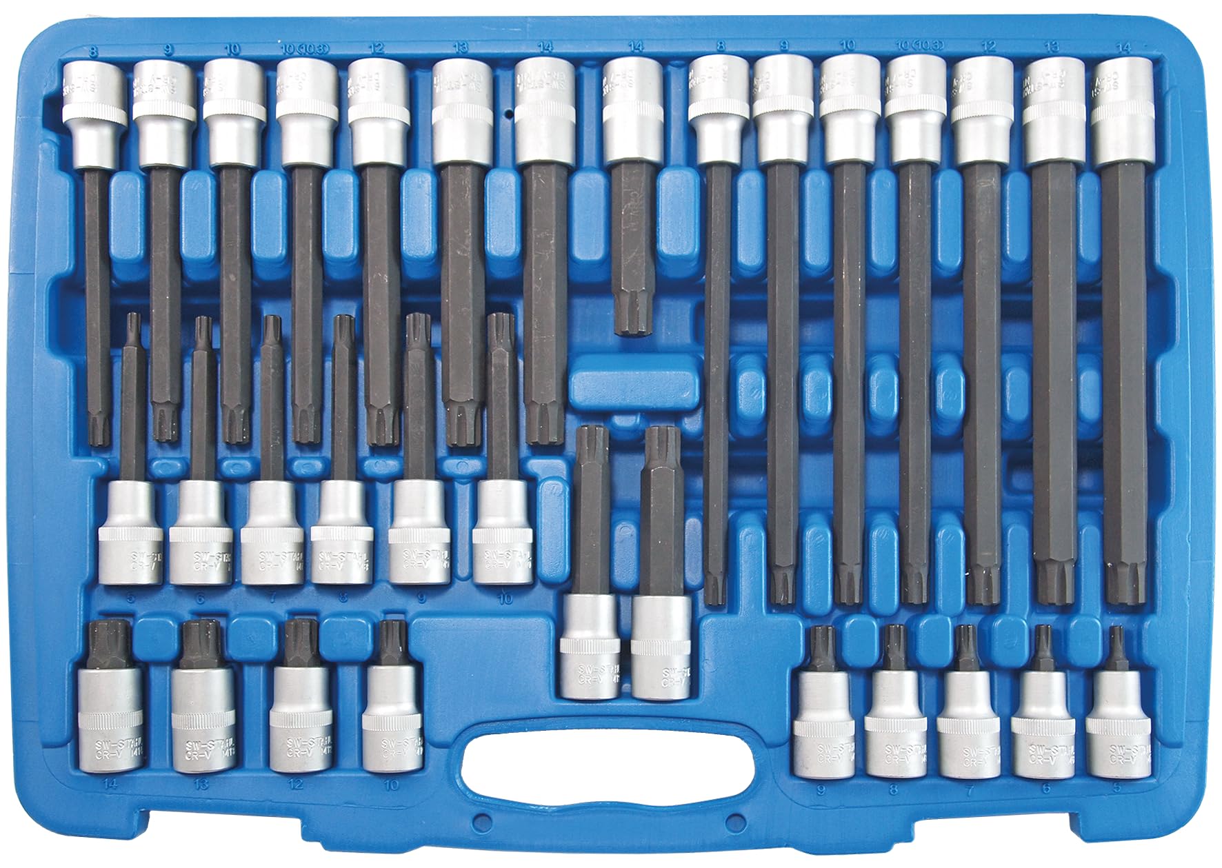 SW-Stahl 04422L Set di Innesti per Cacciaviti e Chiavi a Bussola, 1/4" | Kit chiavi a bussola in acciaio cromo-vanadio, serie professionale per officina, inserti resistenti e precisi