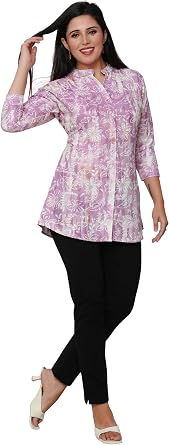 Maple Clothing Womens Short Kurti Cotton Indian Tunic Top Fashion Kurta Printed