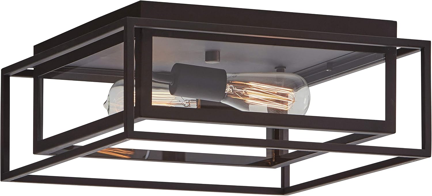 Amаzоn Crаzу 🔥 Dеаlѕ Amazon Brand – Stone & Beam Industrial Rectangle Cage Flush Mount Exterior Ceiling Fixture With 2 Light Bulbs - 15.25 x 15.25 x 6.5 Inches, Oil-Rubbed Bronze Rеvіеw Amazon Brand – Stone & Beam Industrial Rectangle Cage Flush Mount Exterior Ceiling Fixture With 2 Light Bulbs - 15.25 x 15.25 x 6.5 Inches, Oil-Rubbed Bronze