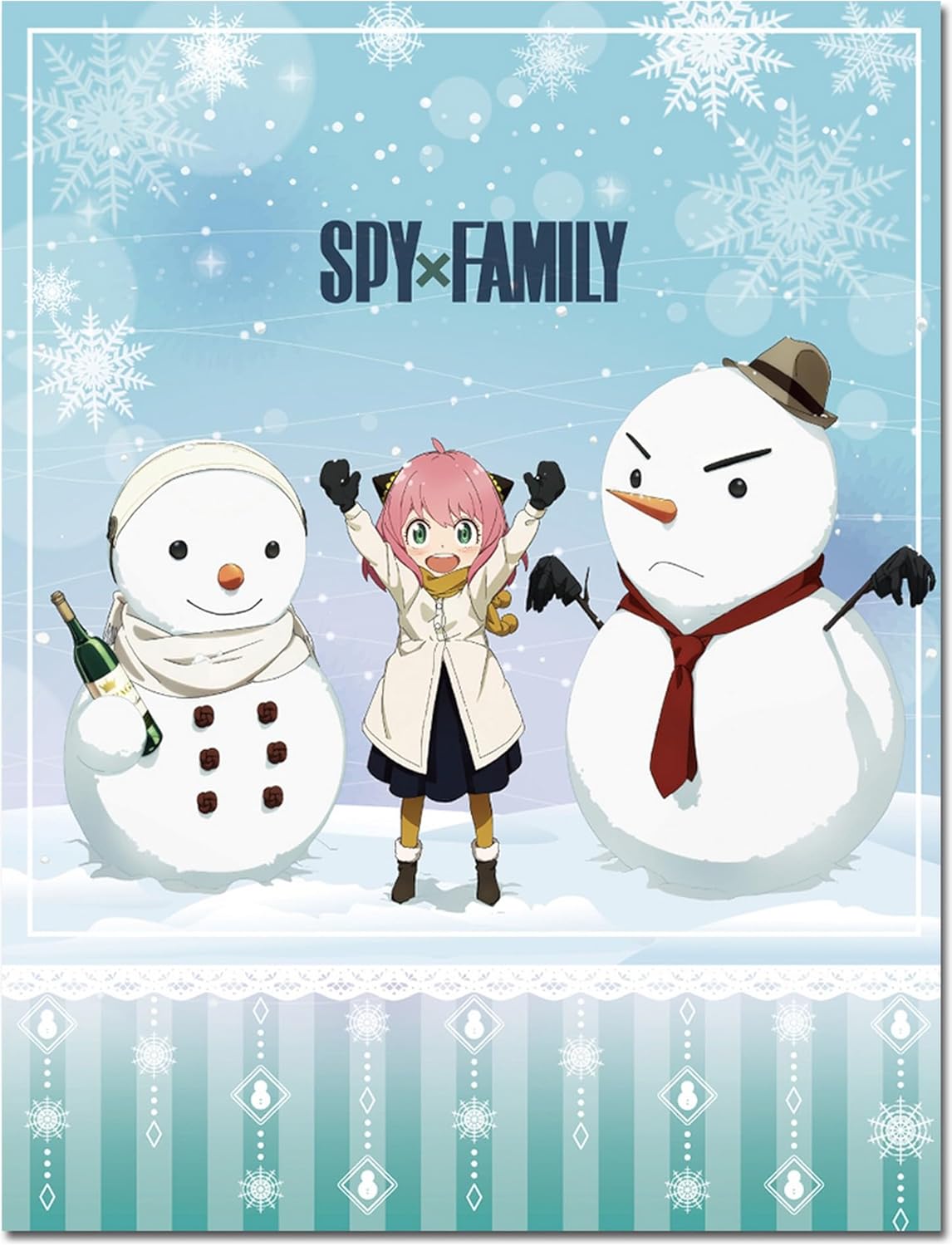 Great Eastern Entertainment Spy X Family - Snowman & Anya Forger Sublimation Throw Blanket 46" W x 60" H