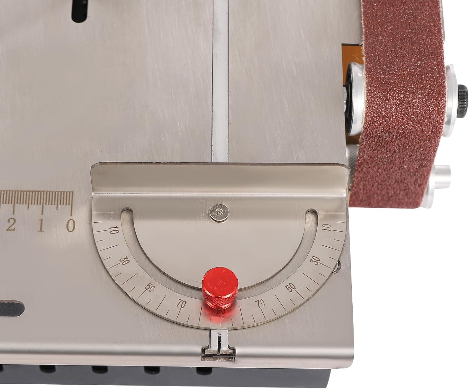 Mini Table Saw, Electric Saw Cutter & Belt Sander 200W Dual-axis Motor 7-Speed, 0-90° Angle 10000RPM for Wood, Stone Cutting & Sanding