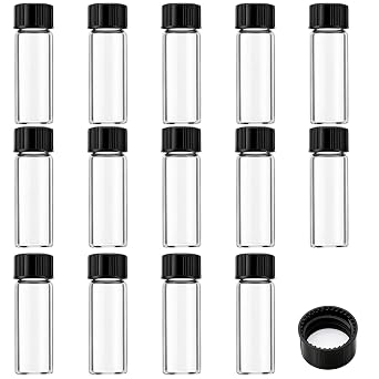 100 Pack 4ml Clear Glass Vials with Screw Caps