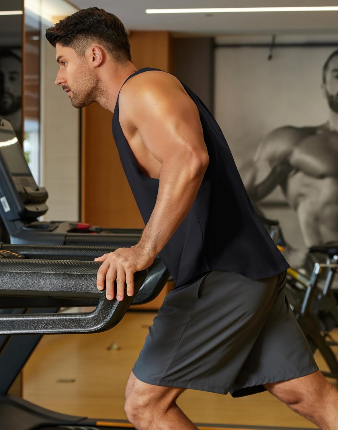 COOFANDY Mens Workout Tank Tops Cotton Cut Off Sleeveless Muscle Shirts Gym Athletic Running T Shirt - Image 7