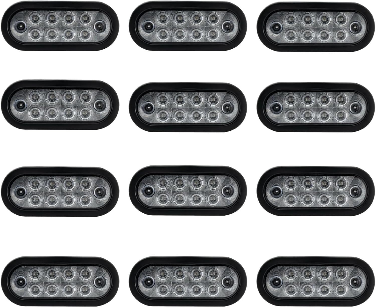 ELK-106210CA12 LED 6" Clear/Amber Oval Stop Lamp Turn Signal Tail Light (12 Pack)