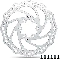 Rotor de freio a disco de 140 mm com 6 parafusos, freio a disco de bicicleta de aço inoxidável para mountain road bike MTB BMX, 1 peça