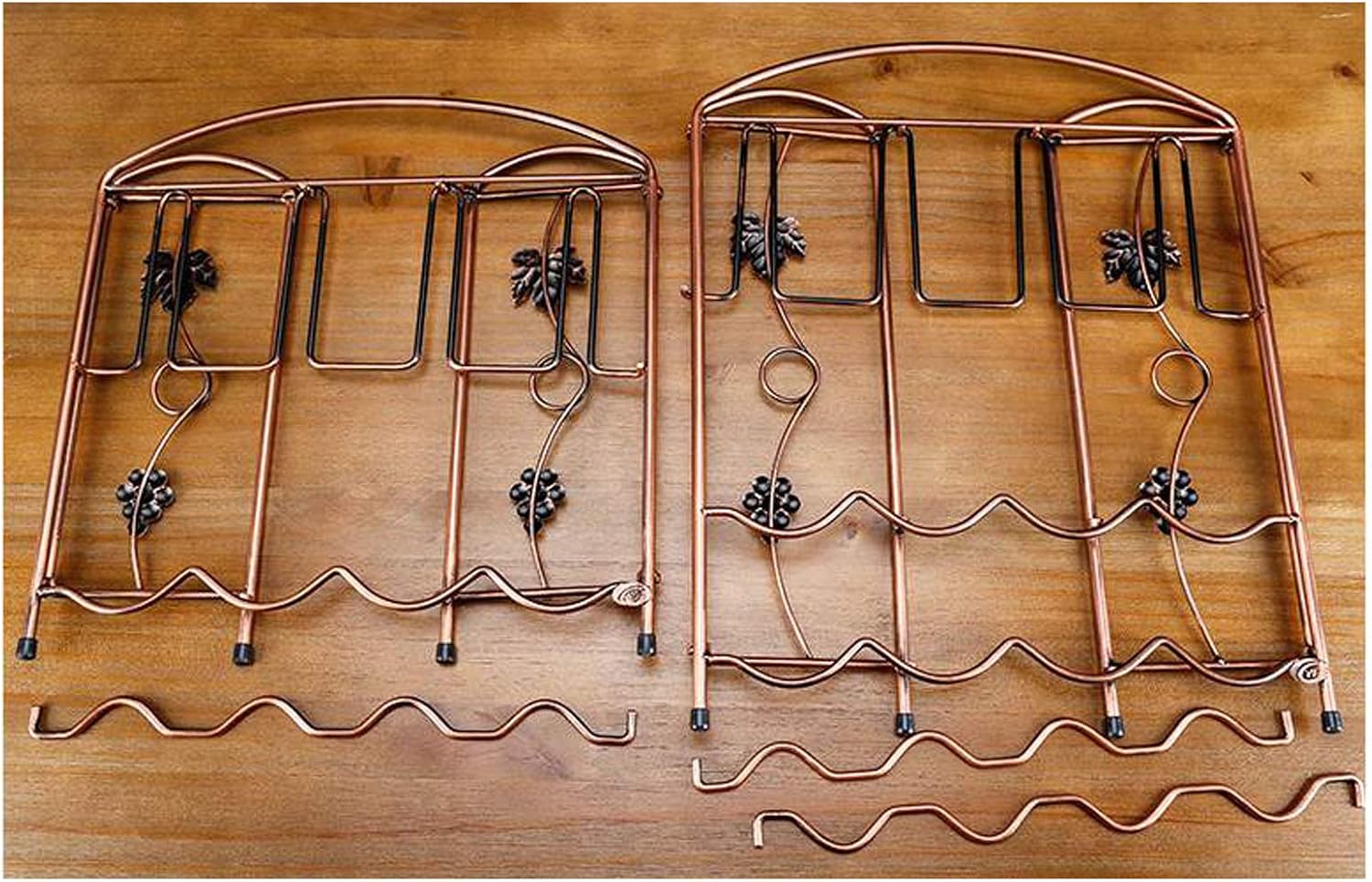 Tabletop Metal Wine Racks Industrial Stemware Racks Organizer and Bottles Holder Wine Accessories Themed Gifts for Women Bronze