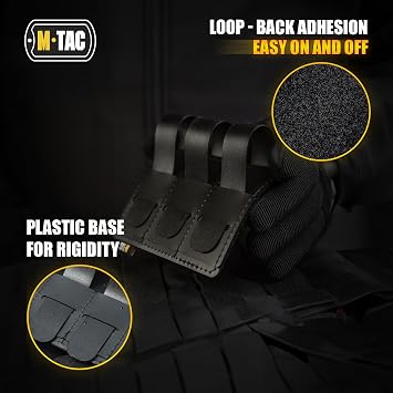 M-Tac Loop Tactical Morale Patches Board Molle Attachment 4.5 x 3.5 (Black)