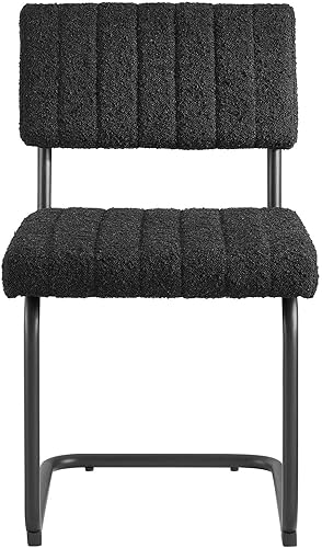 Miniatura 6 de Modway EEI-6469-BLK-BLK Parity Boucle - Juego de 2 sillas auxiliares de comedor, color negro y negro