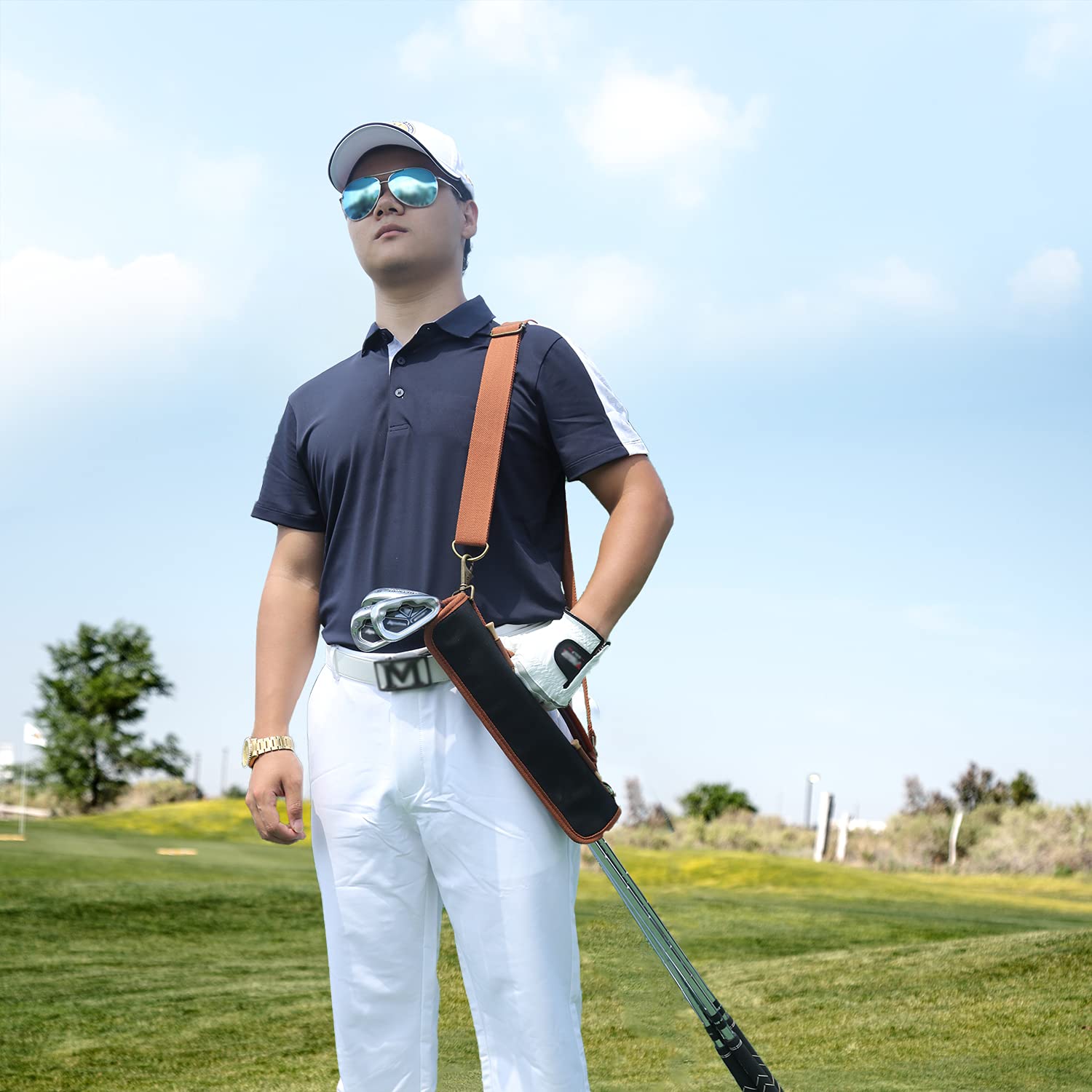 TOURBON - Borsa da golf in tela per mini golf, leggera e pratica da golf