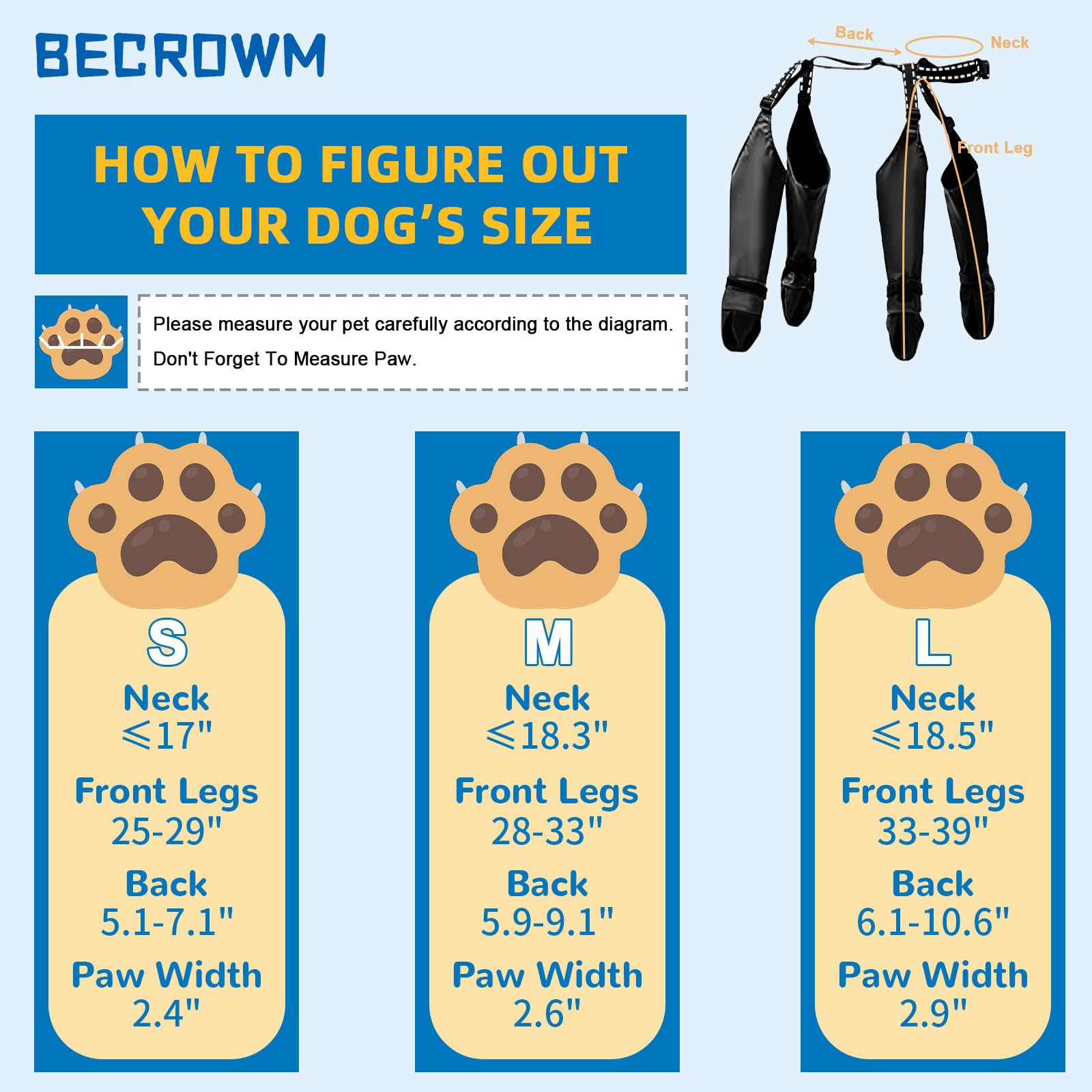 Waterproof Dog Boots for Small/Medium Dogs -Dog Paw Protectors Dog Suspender Boots Anti-Slip Pet Shoes for Outdoor Walking, Reflective Stay-On,Dirt-Proof Comfortable Booties (Black, Large) - image 5