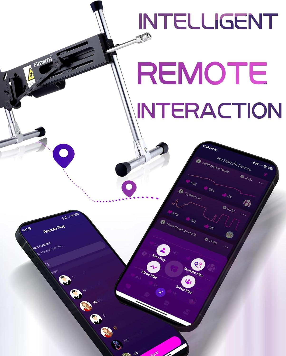 Hismith Sex Machine, Premium Love Machine with App Remote Control, Sex Machine with Practical Matching Machine Device Adapters and Attachements