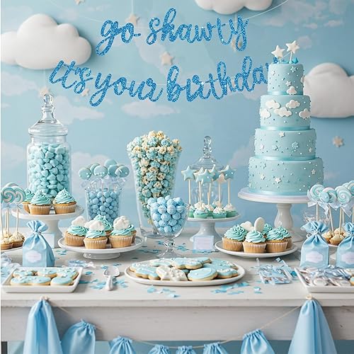 Miniatura 101 de BEISHIDA Cartel Purple Go Shawty It's Your Birthday - No DIY - Cartel de feliz cumpleaños con purpurina con temática de hip hop, pre-encordado