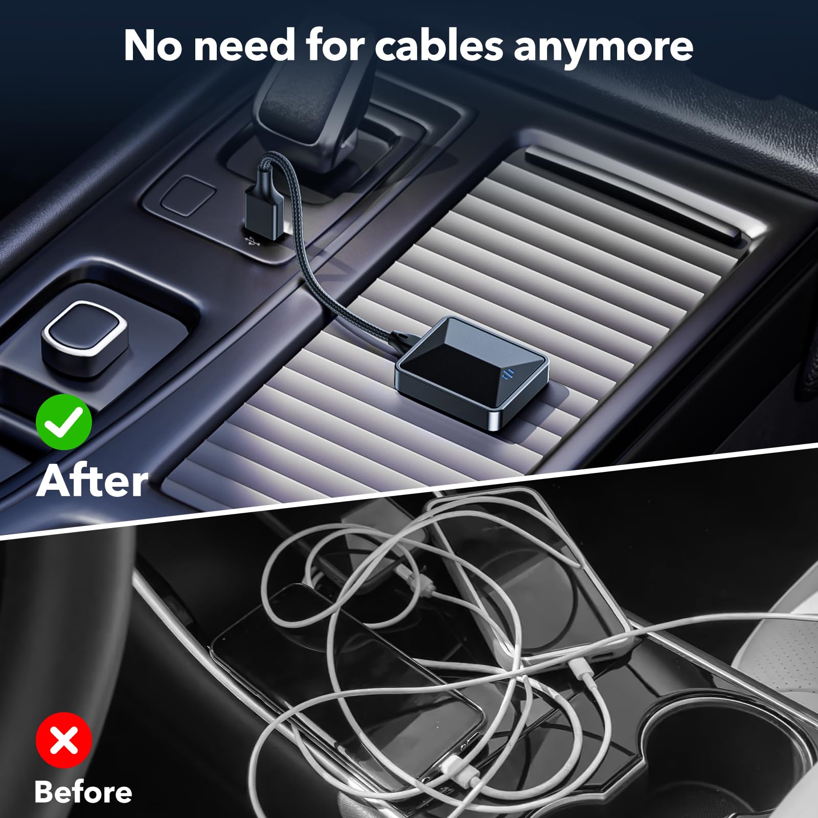 Wireless Carplay Adapter für Apple & Android Auto Adapter 5.8GHz WiFi Typ-C/USB