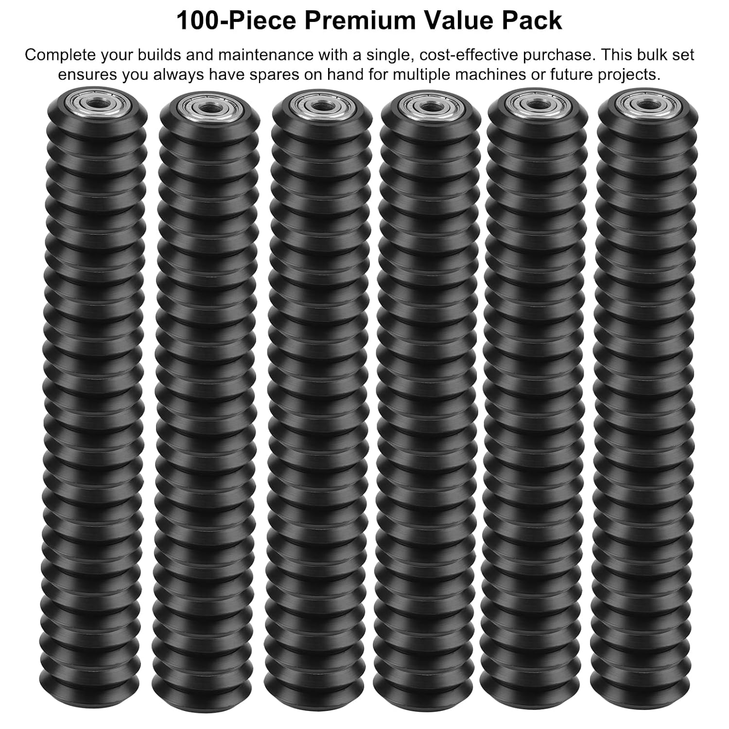 100Pcs Replacement V-Slot POM Wheels, with 625Z Bearings, 24mm OD 10.2mm Thick 5mm Bore, for 3D Printers Linear Rail, CNC Machine Aluminum Extrusion