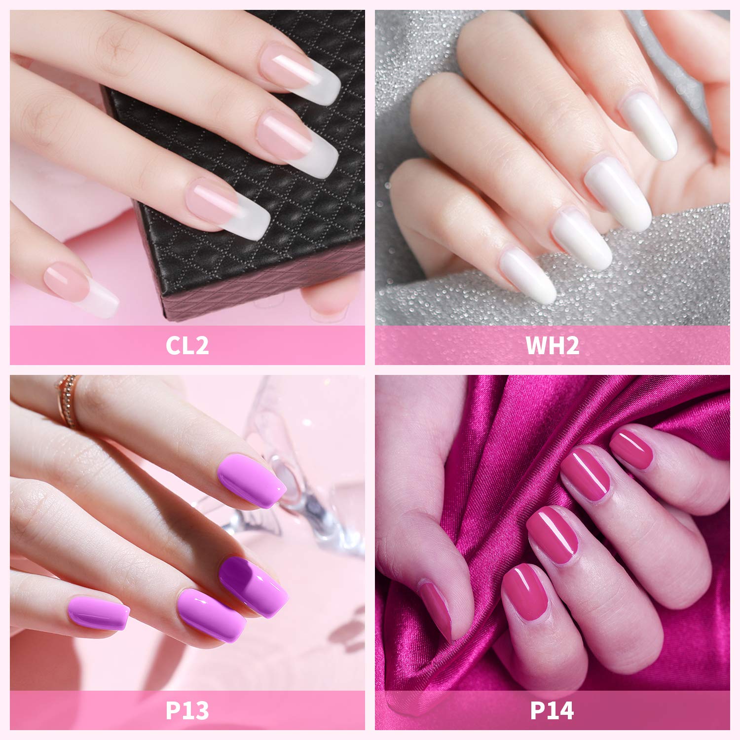 Glitter Poly Nail Gel Kit, Ohuhu Large Capacity 8 Colors 30ML/2.02oz. Nail Gel Kit Enhancement Builder Gel Nail Extension Kit for Girl Girlfriend Lover Nail DIY Mother Christmas Gift - Glitter Color : Beauty & Personal Care
