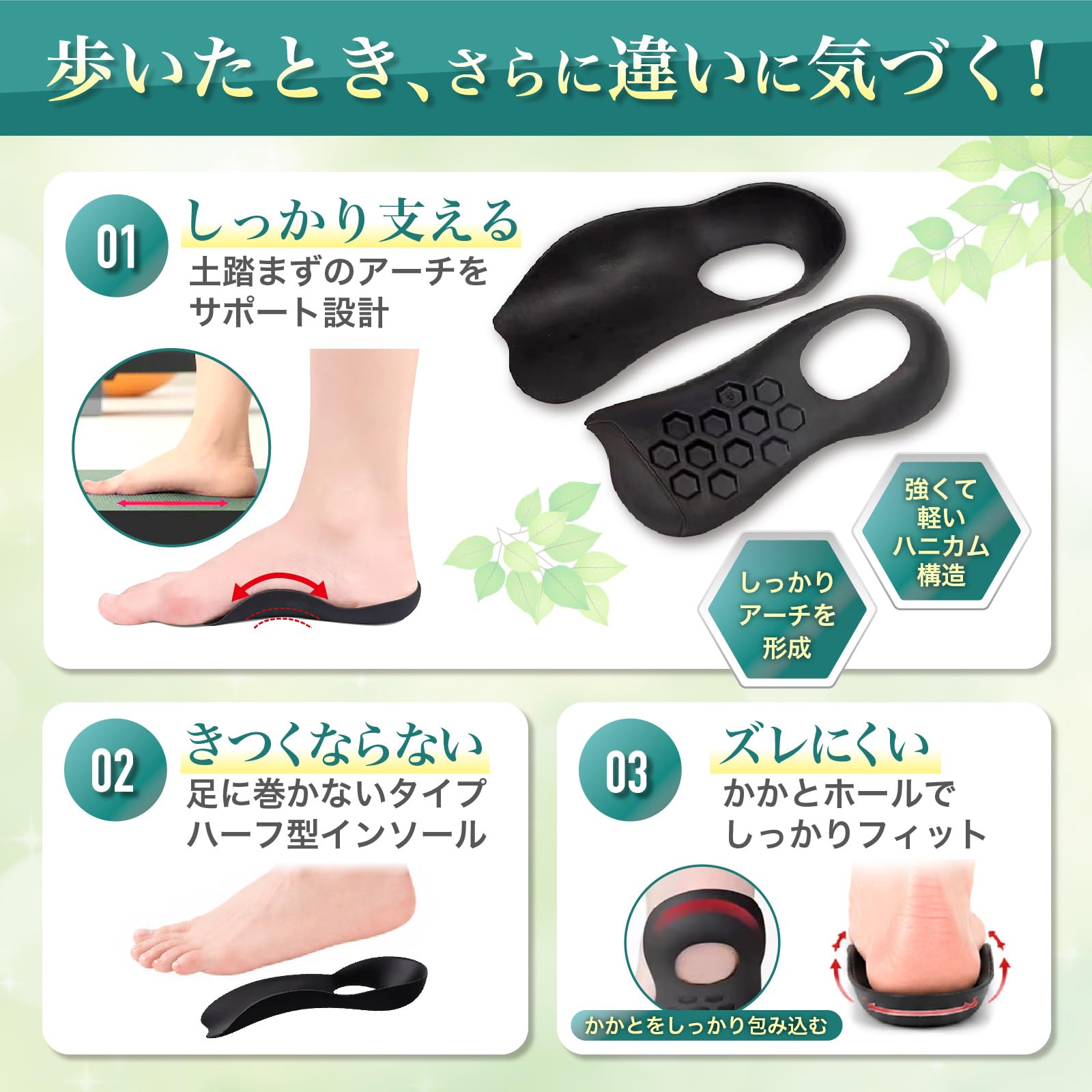 Amazon | Lifinova 扁平足 サポート インソール （グレー/L） 【理学