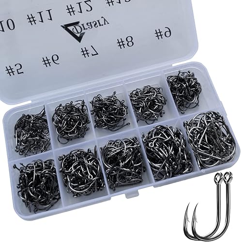 Drasry Fishing Hooks Set High Carbon Steel Jig Bait Sharp Fish Hook for Saltwater Freshwater