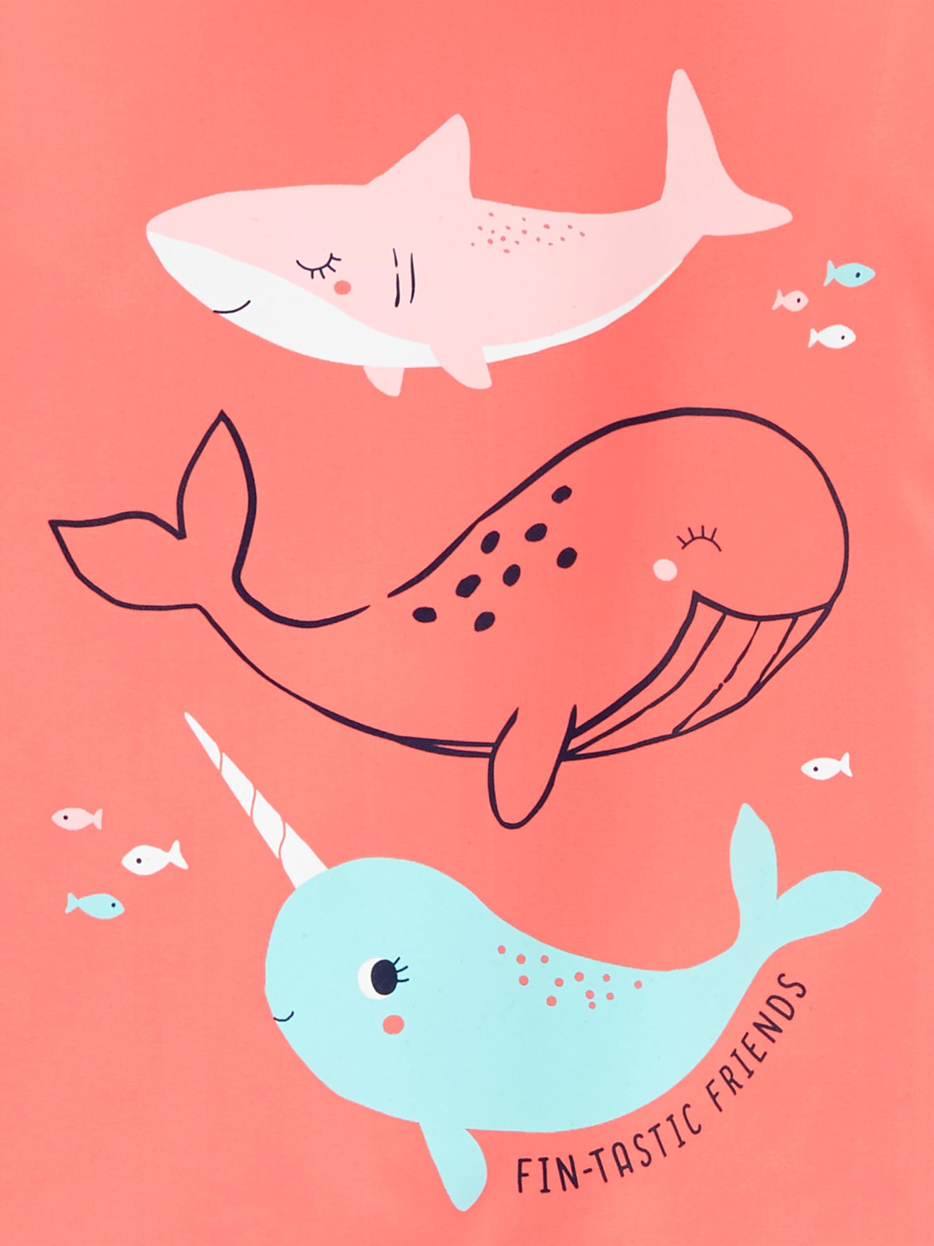 Simple Joys by Carter's Girls' 3-Piece Assorted Rashguard Sets, Orange Sea Life/Red Fruit/Stripe, 3T