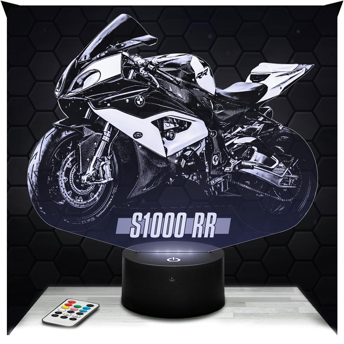 Lampephoto.fr - Moto BM S1000RR 3D Lamp Decoration Biker, Gift Idea for Men Moto BM S1000RR Object Adult Night Light Room Decor, Original Christmas, Gift Idea for Men, Gifts Merchandising TOP