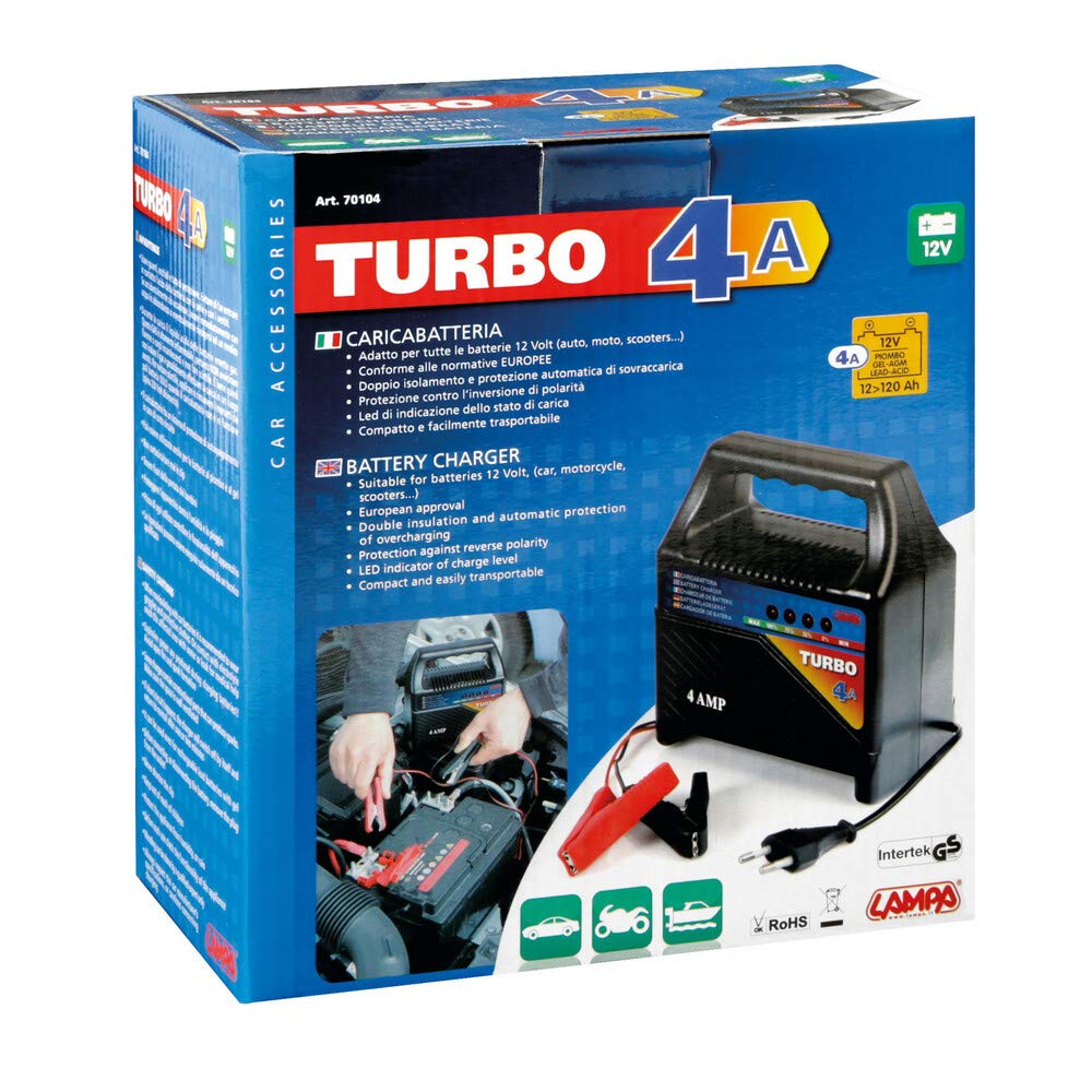 Lampa 70104 Turbo 4 A, caricabatteria 12V