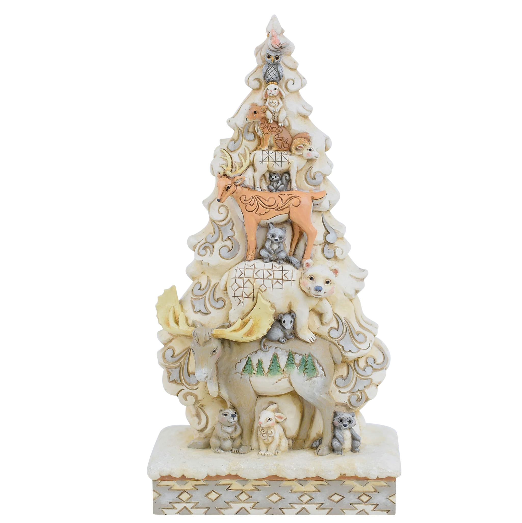 Figurine d'amis d'animaux empilés Jim Shore pour décorer votre salon en hiver