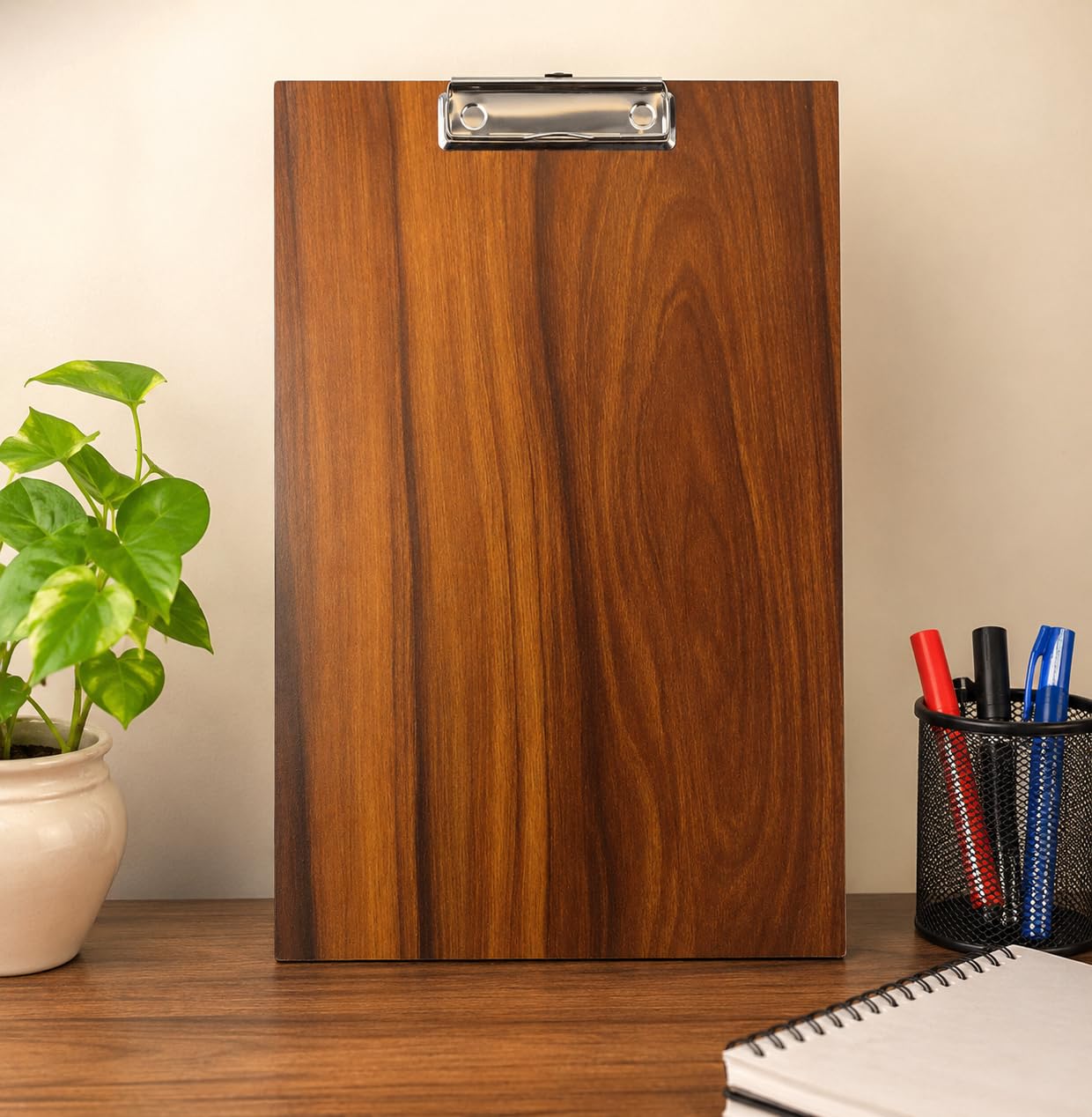 Wooden Clipboard A4 Size with Strong Metal Clip | Solid Wood Grain Study & Exam Writing Board | Durable Office, School & Home Use Clipboard (S.N. 28) - Image 1