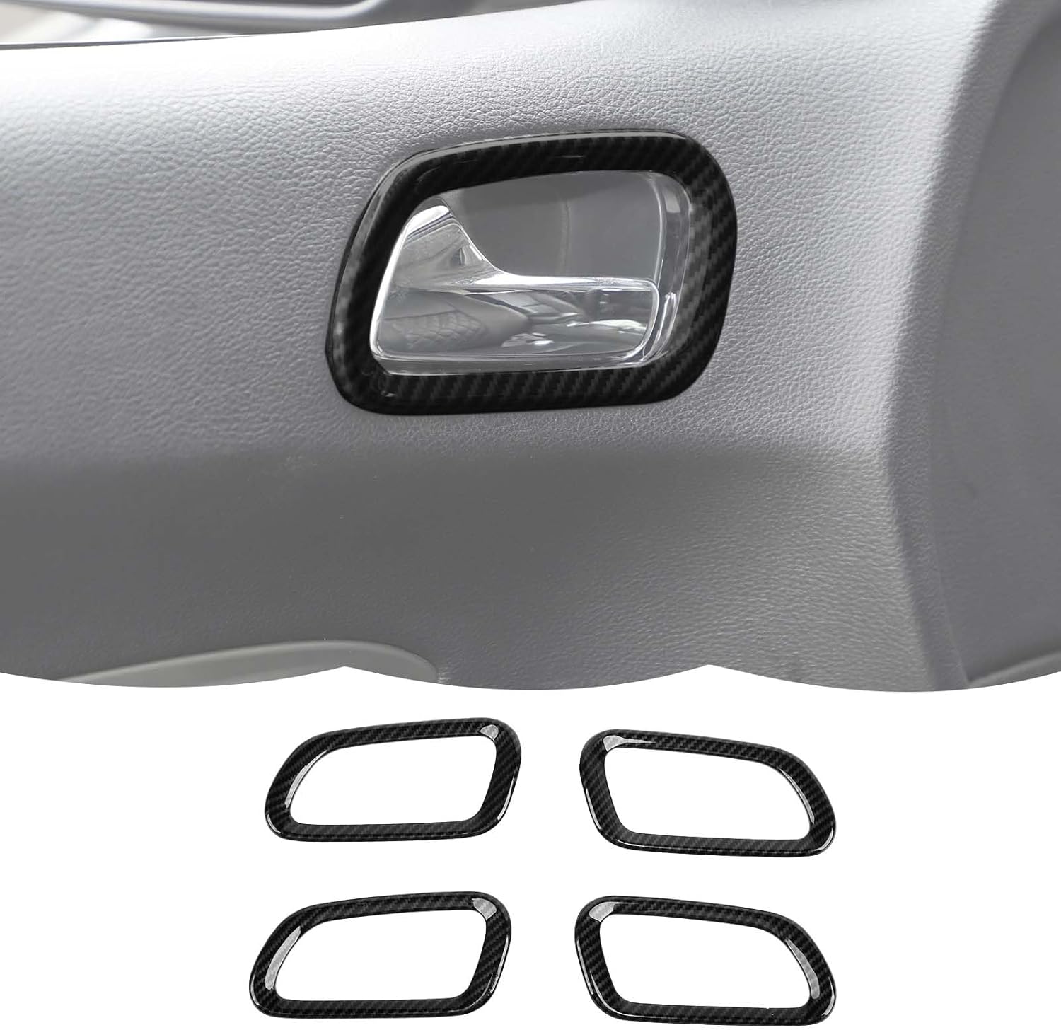 RT-TCZ Carbon Fiber Door Inner Handle Cover Trim Frame Decoration Interior Accessories Compatible with Dodge Durango 2011-2020