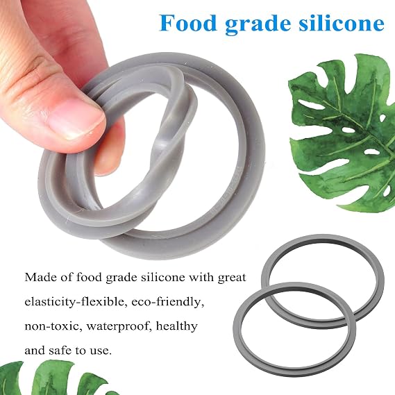 2pcs Blender Gaskets with Lip,Silicone Seal Rings,Gaskets Rubber,Blender Gasket Replacement for Nutribullet Rubber Ring Seal Rings Gaskets with Lip,Compatible with NUTRIBULLET 600W 900W Blender
