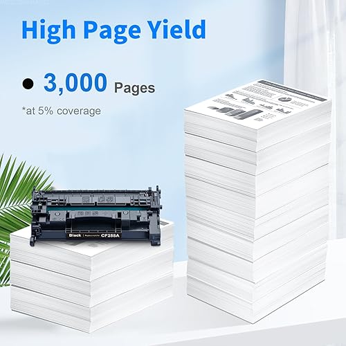 Miniatura 3 de myCartridge 58A CF258A CF258A - Cartucho de tóner negro, paquete de 2 (con chip, alto rendimiento) de repuesto para 58A HP Cartucho de tóner con