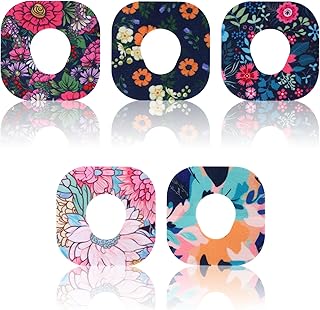 25pcs Sensor Covers for Dexcom G7, Waterproof Blood Sugar Monitor Patch Flower Pattern Adhesive Patches Sensor Sticker Accessories Compatible with Dexcom G7(Flower Styles)