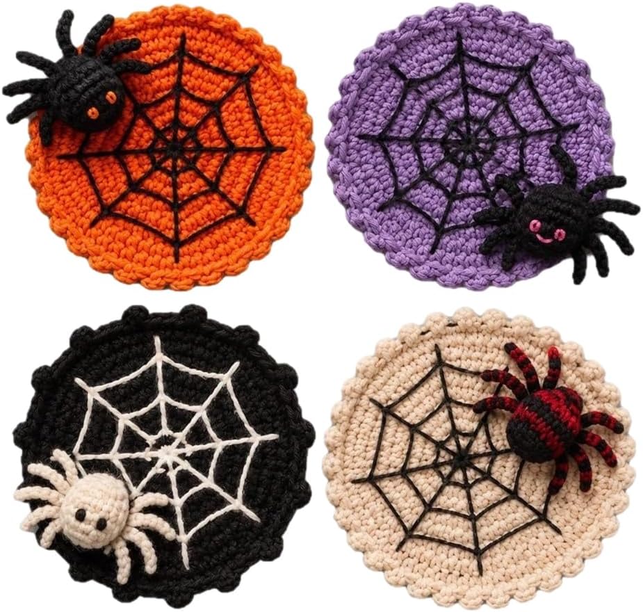 Crochet Spiders Web Cup Pad for Desk and Coffee Table Display