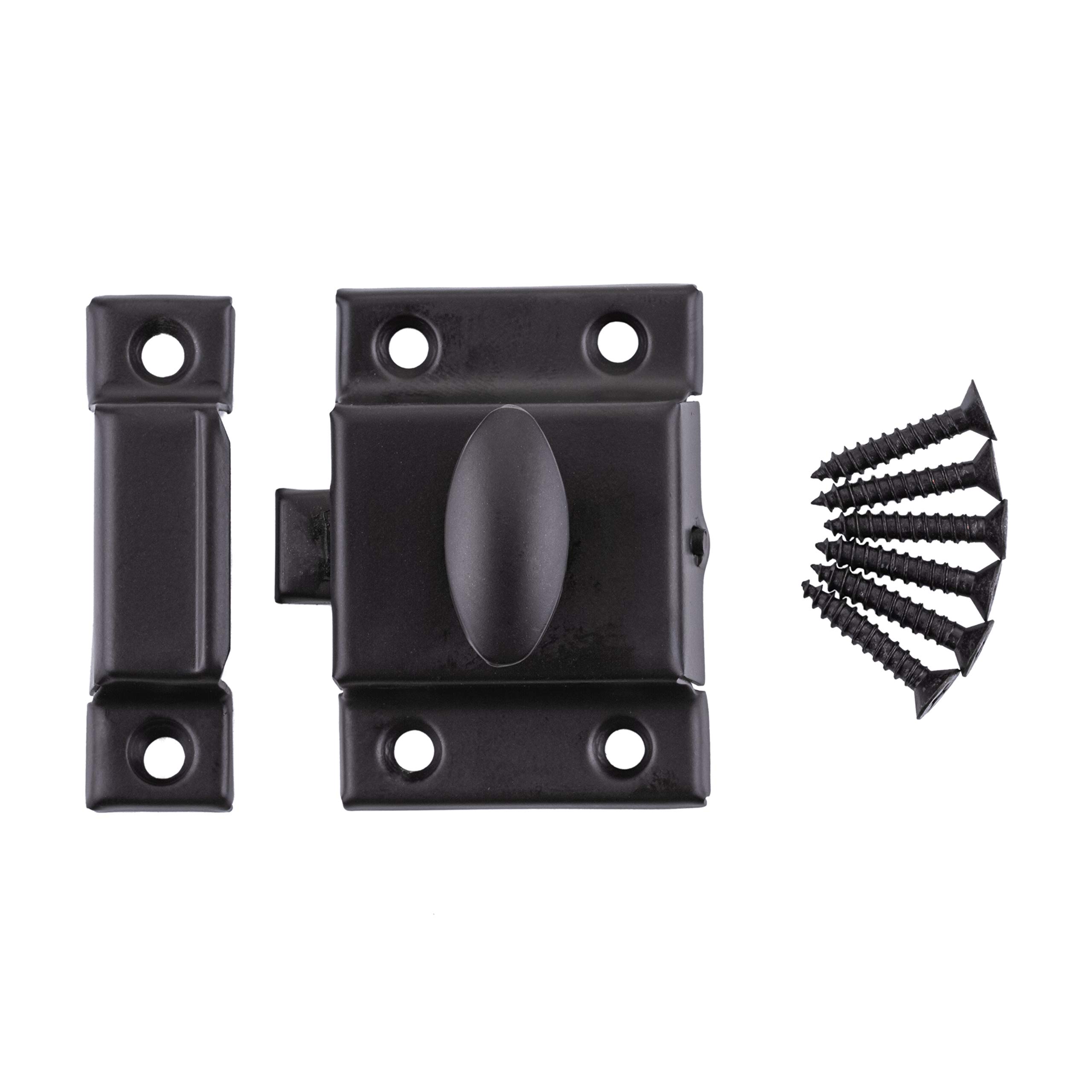 Cast Iron Cabinet Latch - 2 Sizes - Spring Loaded Handle Turn Antique ...