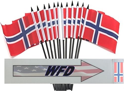 Miniatura 23 de Banderas de escritorio de Nicaragua, paquete de 12 banderas pequeñas de poliéster de 4 x 6 pulgadas en miniatura para mesa de oficina, pequeñas