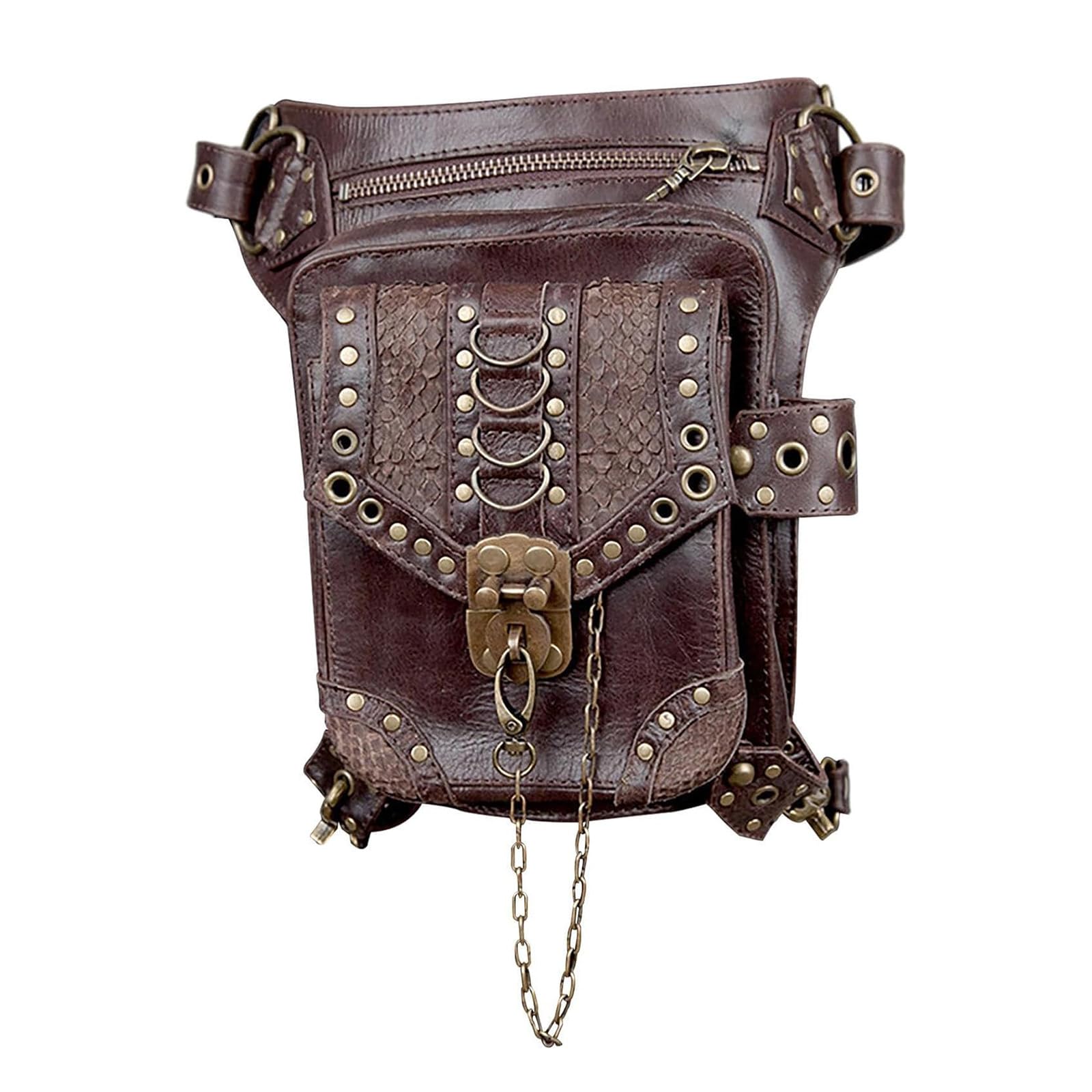 Średniowieczna torba na pasek, vintage, skórzana, steampunkowa, na talię, na nogi, steampunk, na podróż, wędrówki, dla dziewcząt, kobiet, mężczyzn