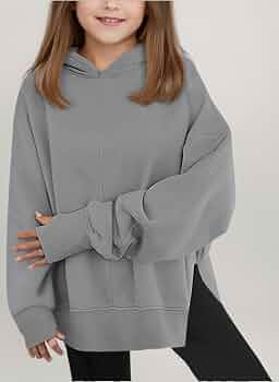 Sweat Capuche Sport Générique Blanc Pulls à Demi Zip Pour Unisexe Enfant Filles Garcon Taille 5 à 14 Ans