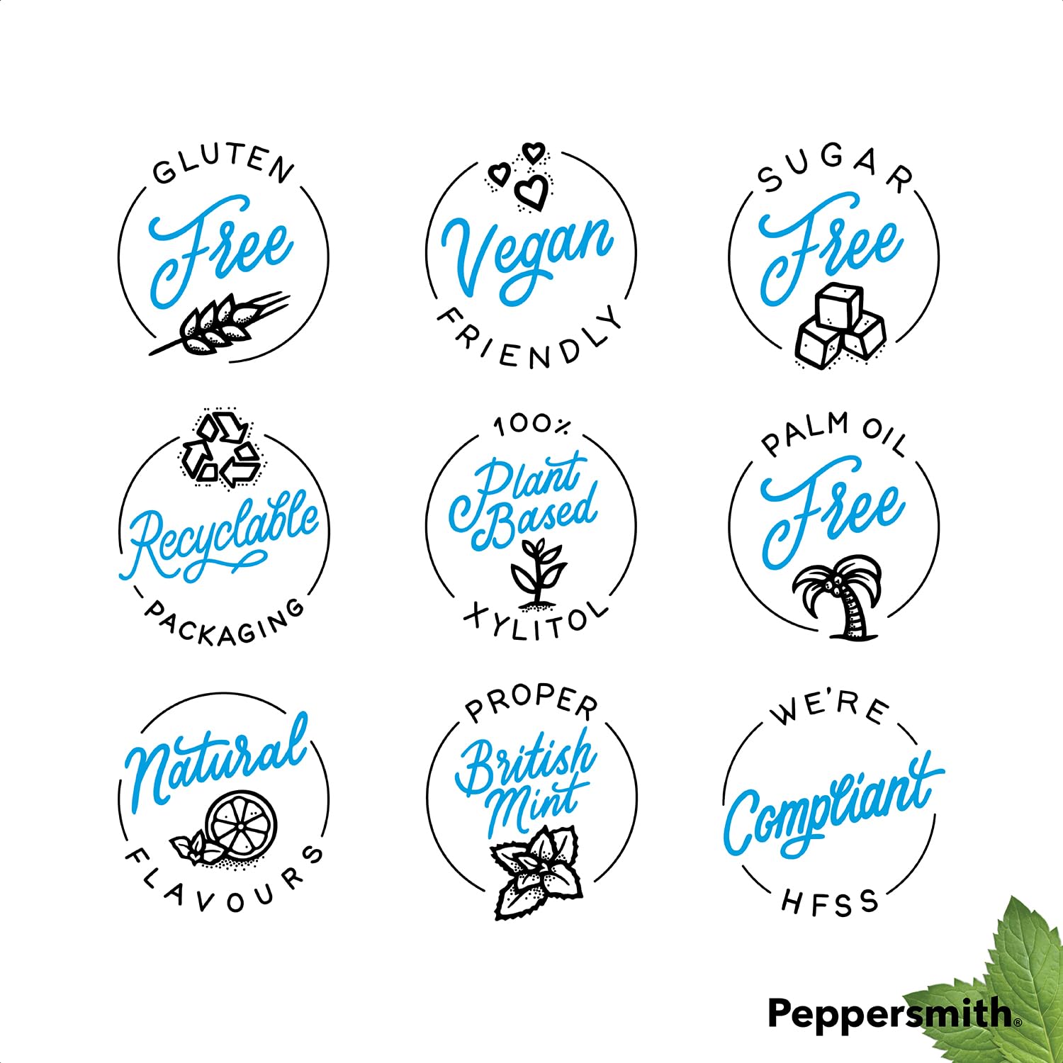 Peppersmith 100% Xylitol Mints, Eucalyptus and Fine English Peppermint, 15 g (Box of 12, Total 300 Mints)