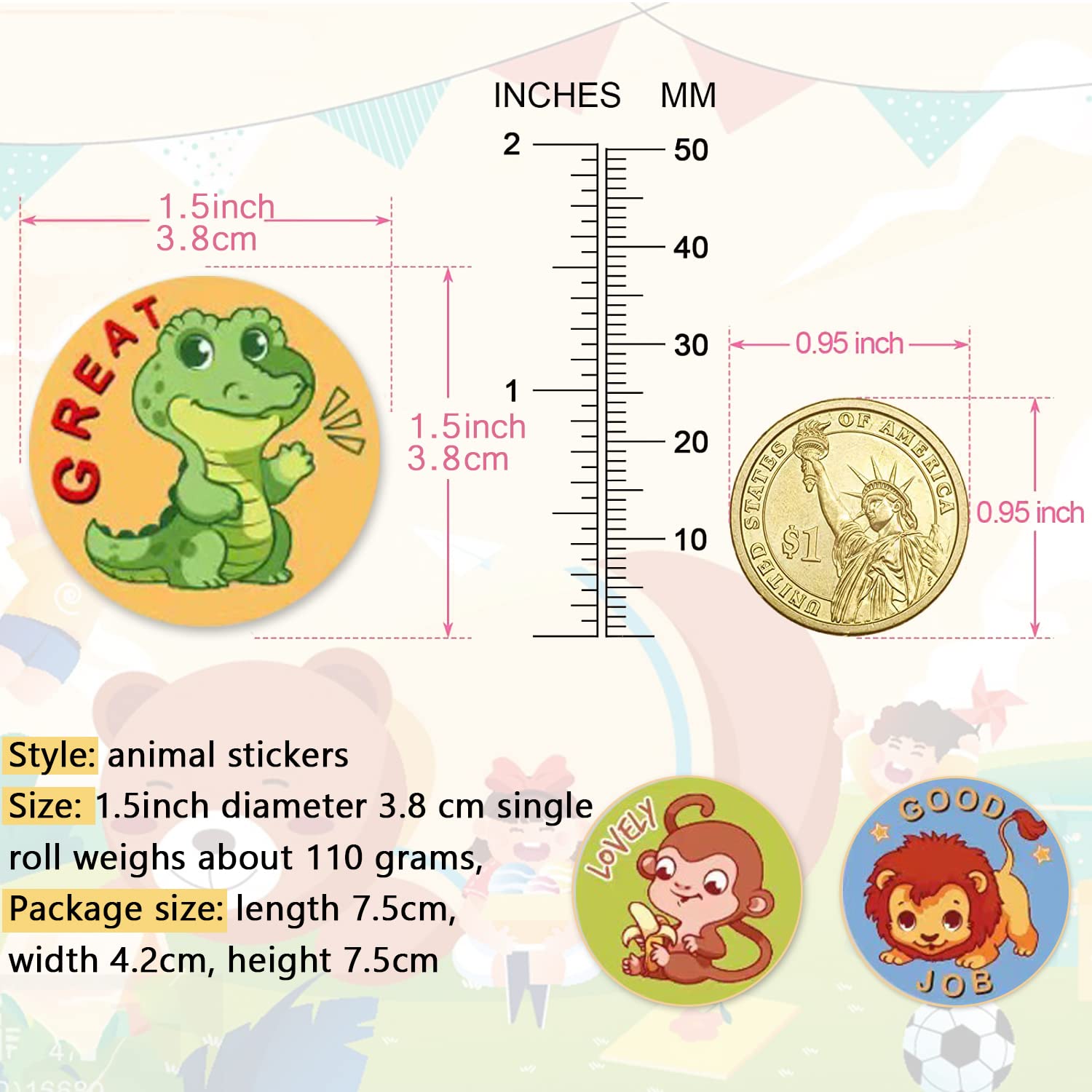 Animal Stickers 500PCS VSCO Stickers Roll 10 Styles Envelope Seals ...